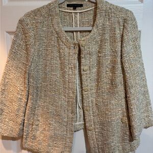 David Meister Beige Tweed Blazer